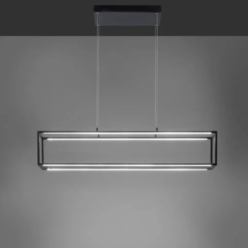 Paul Neuhaus Contura LED hanglamp, zwart, metaal, dimmer