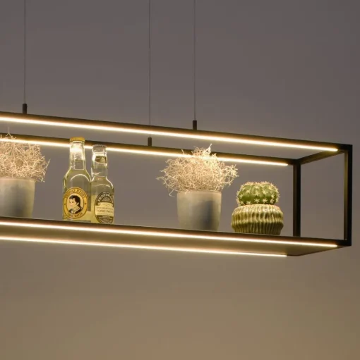 Paul Neuhaus Contura LED hanglamp, zwart, metaal, dimmer