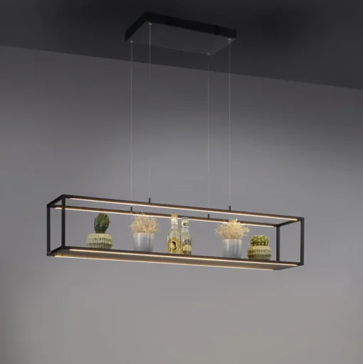 Paul Neuhaus Contura LED hanglamp, zwart, metaal, dimmer