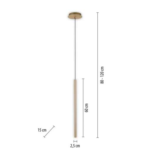 Paul Neuhaus Fluit hanglamp 1-lamp messing