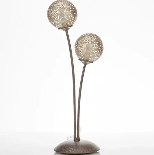 Paul Neuhaus Greta tafellamp, roest/goud, metaal, 2-lamps, G9