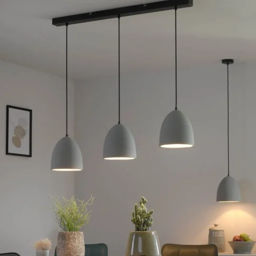 Paul Neuhaus hanglamp Eton, 3-lamps, 100 cm, beton, G9
