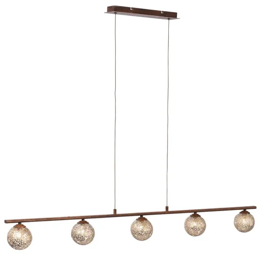 Paul Neuhaus hanglamp Greta, 132 cm, 5-lamps, metaal, G9