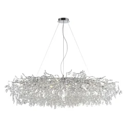 Paul Neuhaus kroonluchter Ricicle, chroom, lengte 150 cm
