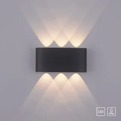 Paul Neuhaus LED buiten wandlamp Carlo, 17 cm, 6-lamps, IP54