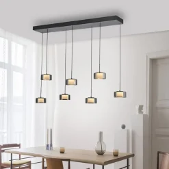 Paul Neuhaus LED hanglamp Rika, 135 cm, glas, dimbaar