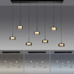 Paul Neuhaus LED hanglamp Rika, 135 cm, glas, dimbaar