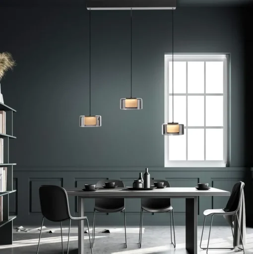 Paul Neuhaus LED hanglamp Rika, 71 cm, glas, dimbaar
