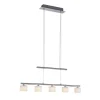 Paul Neuhaus LED hanglamp Hydra, staalkleurig, glas, 80cm