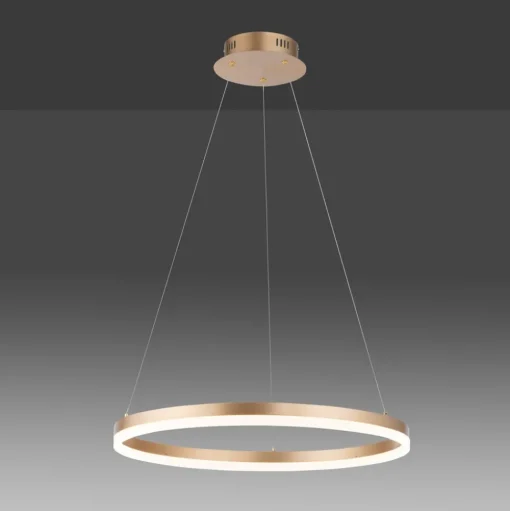 Paul Neuhaus LED hanglamp Titus, Ø 60 cm, messing, dimbaar