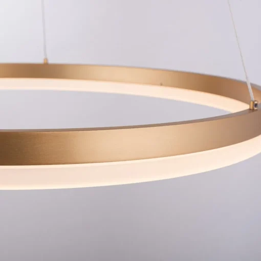 Paul Neuhaus LED hanglamp Titus, Ø 60 cm, messing, dimbaar
