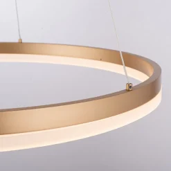 Paul Neuhaus LED hanglamp Titus, Ø 60 cm, messing, dimbaar