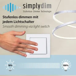 Paul Neuhaus LED hanglamp Titus, Ø 60 cm, messing, dimbaar