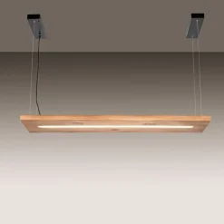 Paul Neuhaus LED hanglamp Palma, hout, CCT, dimbaar, 120cm