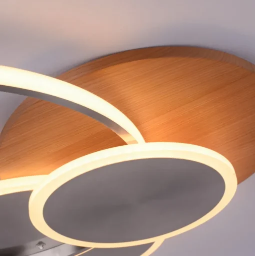 Paul Neuhaus LED plafondlamp Palma, hout, CCT, 65cm, dimbaar