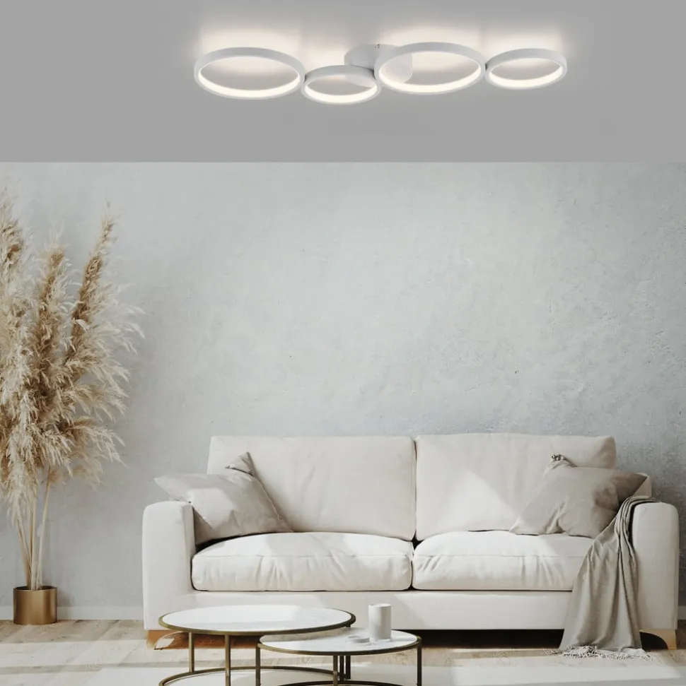 Paul Neuhaus LED plafondlamp Kiringe, wit, metaal, dimbaar