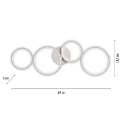 Paul Neuhaus LED plafondlamp Kiringe, wit, metaal, dimbaar