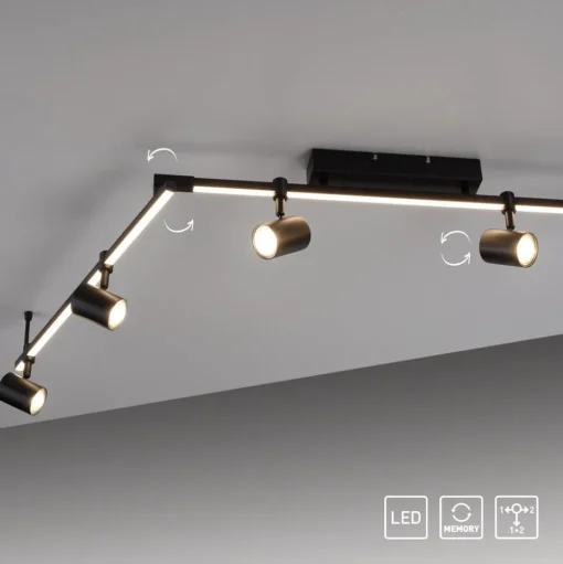 Paul Neuhaus LED plafondspot Barik, 188 cm, verstelbaar