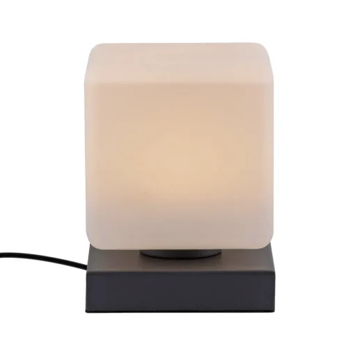 Paul Neuhaus LED tafellamp Dadoa, antraciet, glas, dimbaar