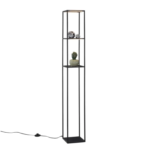 Paul Neuhaus LED vloerlamp Contura, zwart, metaal, 140cm