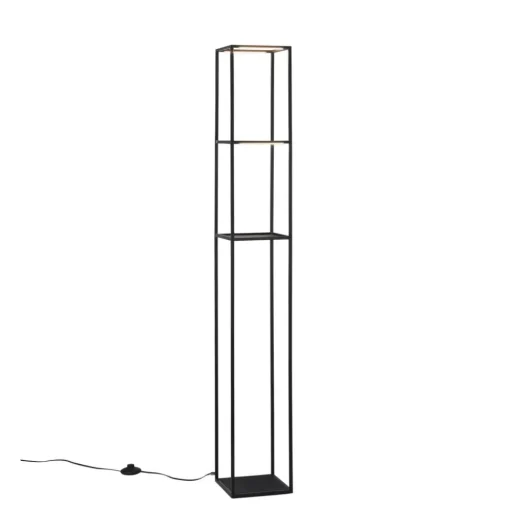 Paul Neuhaus LED vloerlamp Contura, zwart, metaal, 140cm