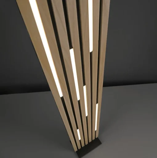 Paul Neuhaus LED vloerlamp Q-Acoustic hout hoogte 162 cm