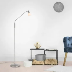 Paul Neuhaus Pino vloerlamp, zilver, 163 cm, dimbaar, G9