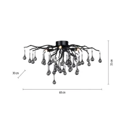 Paul Neuhaus plafondlamp Icicle, 4-lamps, zwart