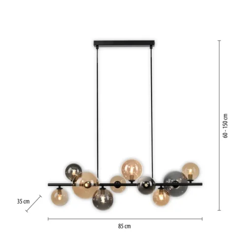 Paul Neuhaus Popsicle hanglamp, glas, 85 cm lang, G9