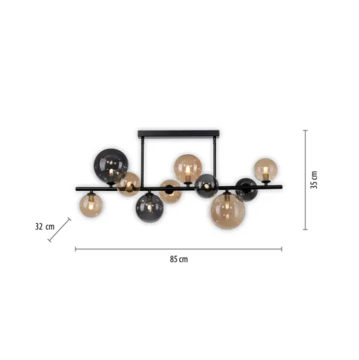 Paul Neuhaus Popsicle plafondlamp, glas, 85 cm lang, G9