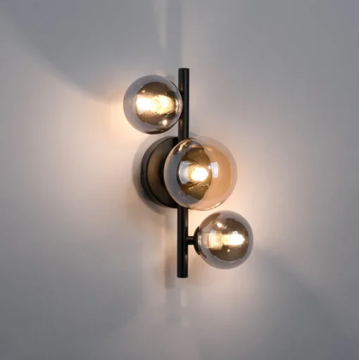 Paul Neuhaus Popsicle wandlamp, zwart, glas, 29 cm, G9