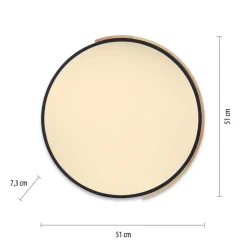 Paul Neuhaus Q-BILA LED plafondlamp, zwart/eiken