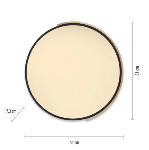 Paul Neuhaus Q-BILA LED plafondlamp, zwart/eiken