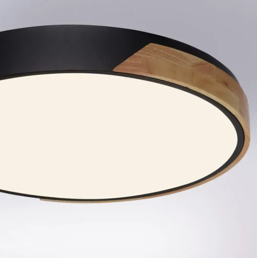 Paul Neuhaus Q-BILA LED plafondlamp, zwart/eiken