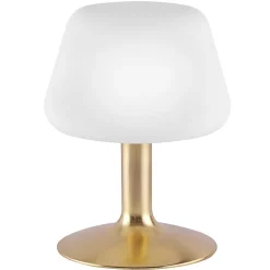 Paul Neuhaus Till tafellamp, messingkleurig, glas, dimbaar