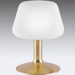 Paul Neuhaus Till tafellamp, messingkleurig, glas, dimbaar