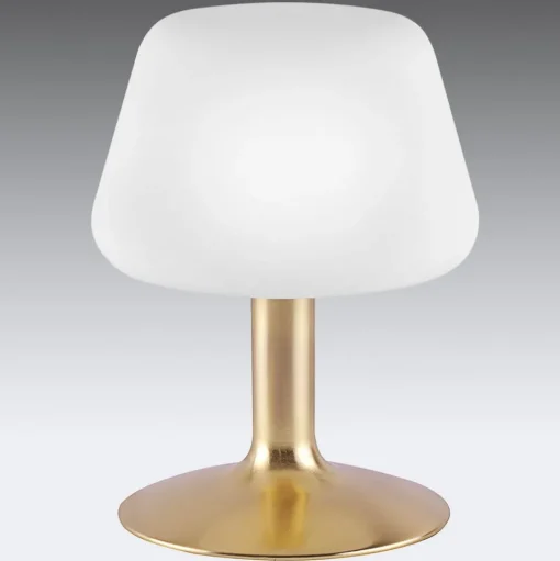 Paul Neuhaus Till tafellamp, messingkleurig, glas, dimbaar