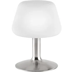Paul Neuhaus Till tafellamp, staalkleurig, glas, dimbaar