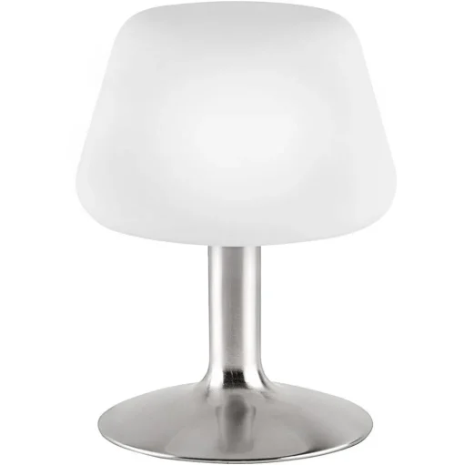 Paul Neuhaus Till tafellamp, staalkleurig, glas, dimbaar