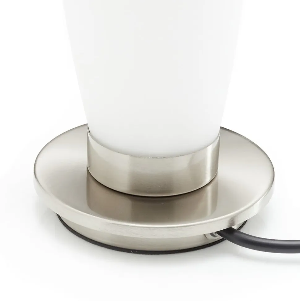 Paul Neuhaus Tyra tafellamp, glas, Ø 10 cm, dimbaar, G9