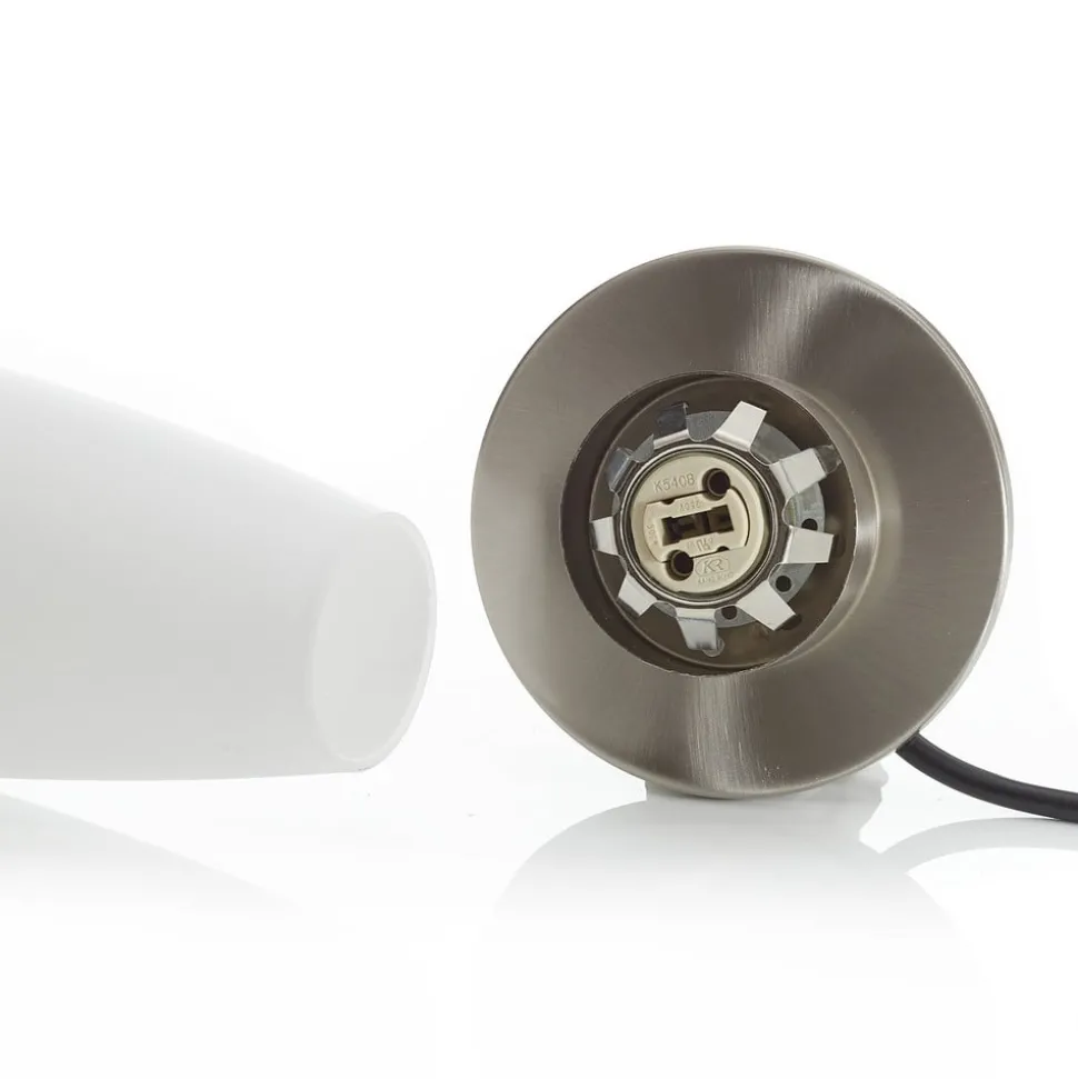 Paul Neuhaus Tyra tafellamp, glas, Ø 10 cm, dimbaar, G9