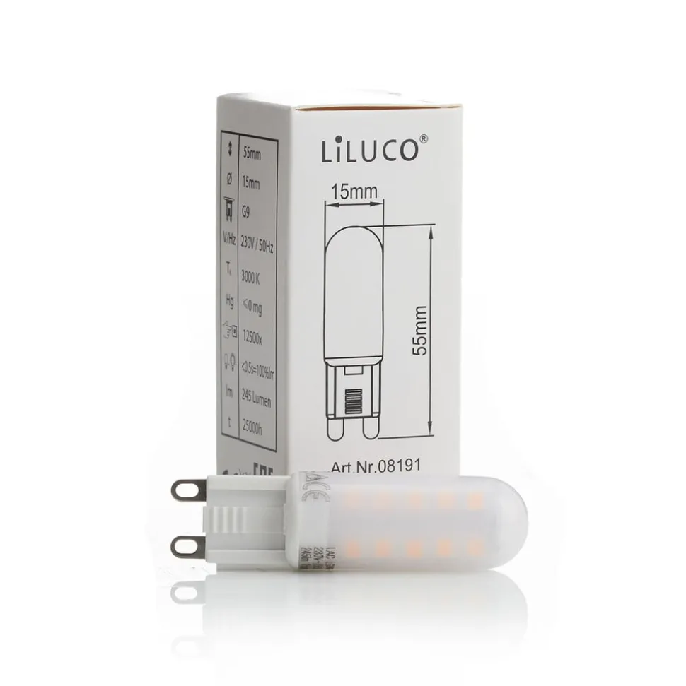 Paul Neuhaus Tyra tafellamp, glas, Ø 10 cm, dimbaar, G9