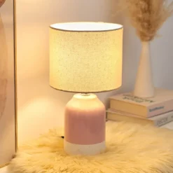 Pauleen Sandy Glow tafellamp, crème/roze