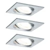 Paulmann 3 spot Nova hoekig dimbaar, aluminium