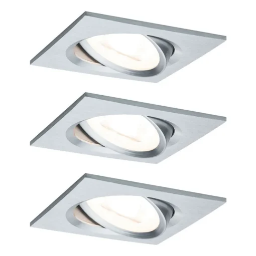Paulmann 3 spot Nova hoekig dimbaar, aluminium