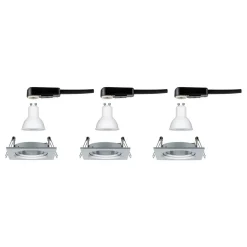 Paulmann 3 spot Nova hoekig dimbaar, aluminium