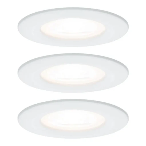 Paulmann 3 spot Nova rond, IP44, dimbaar, wit