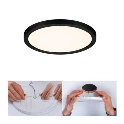 Paulmann Areo LED paneel rond zwart 3000K Ø17,5cm