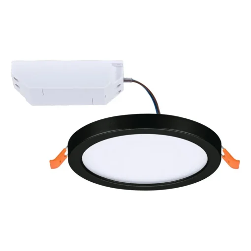 Paulmann Areo LED paneel rond zwart 3000K Ø11,8cm