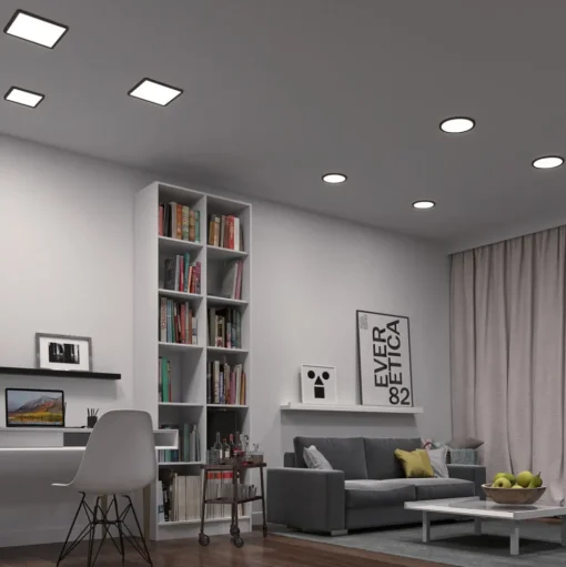Paulmann Areo ZigBee CCT hoekig zwart 17,5x17,5cm